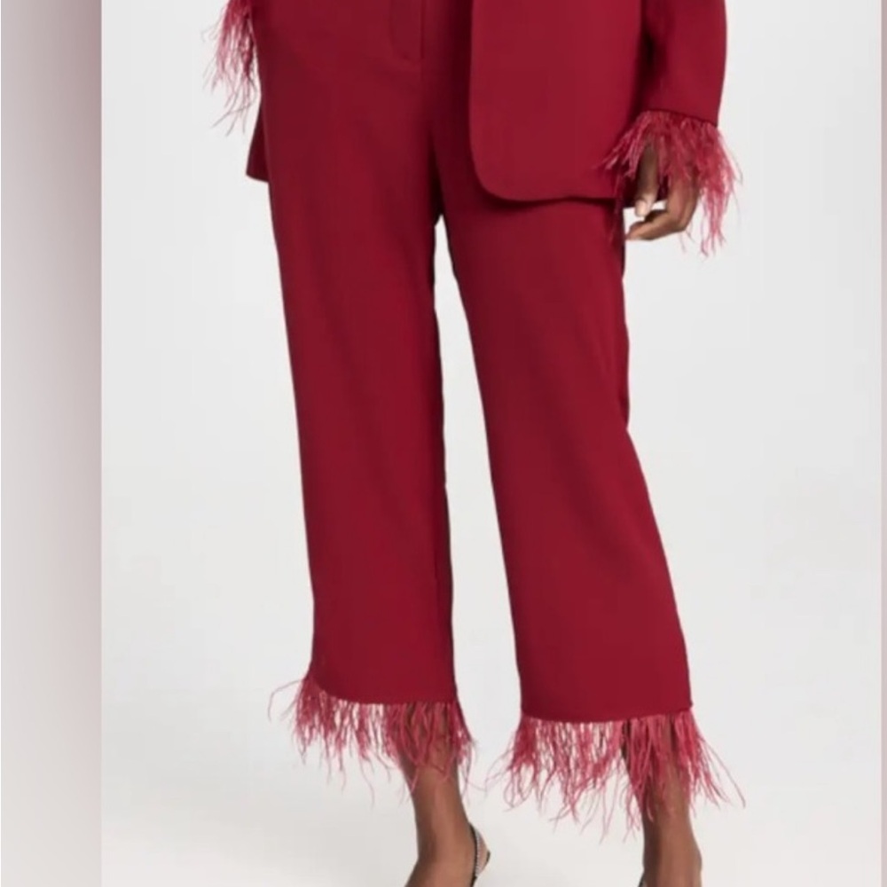 Wayf magenta  Cropped Pants with Feather Hem - Picture 4 of 7